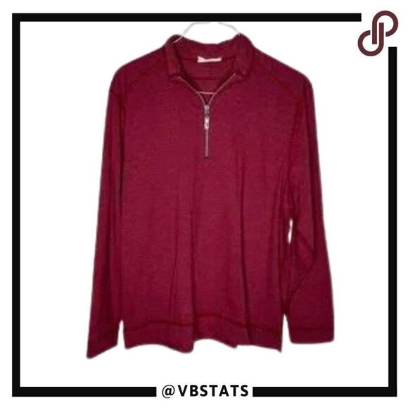 Tommy Bahama Small Crimson Reversible 1/4 Zip Top Size Small - Picture 1 of 10